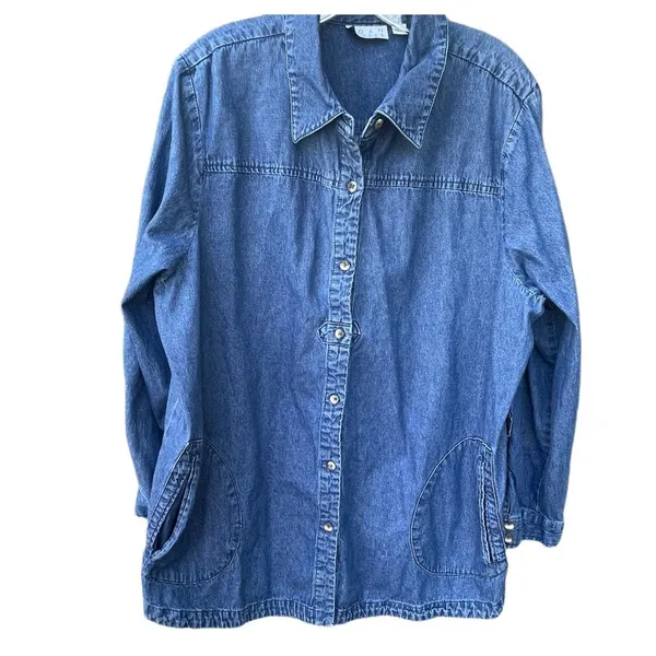 Joan Rivers size XL button front denim jacket. - Image 2