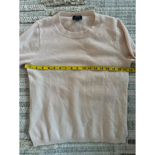 J.Crew Womens 100% Cashmere‎ Crewneck Sweater Light Pink Size M Long Sleeve Knit - Image 4