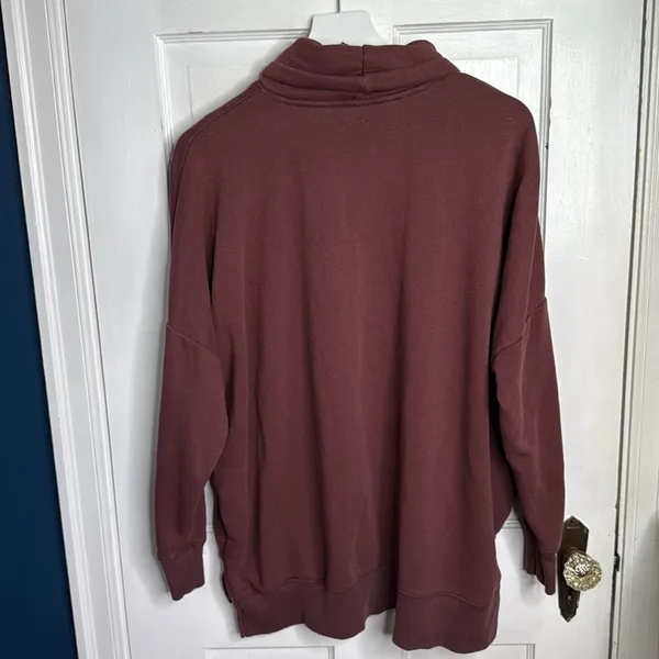 Aerie Mock Cowl Turtleneck Oversized Long-sleeve Sweatshirt Top W1815 Sz M - Image 7