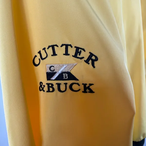 Cutter & Buck Quarter Zip Whiskey‎ Creek Windbreaker Jacket in Yellow Large - Image 5