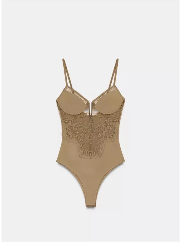 Zara‎ LACE POLYAMIDE BODYSUIT - Image 4