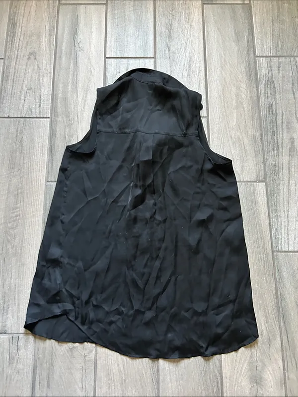 American Apparel Black Sleeveless Button-Down Blouse - Image 3