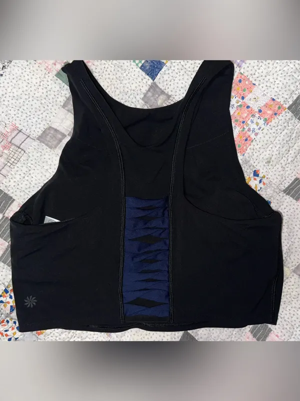 Athleta Black High-Neck Crop Sports Bra - Image 2