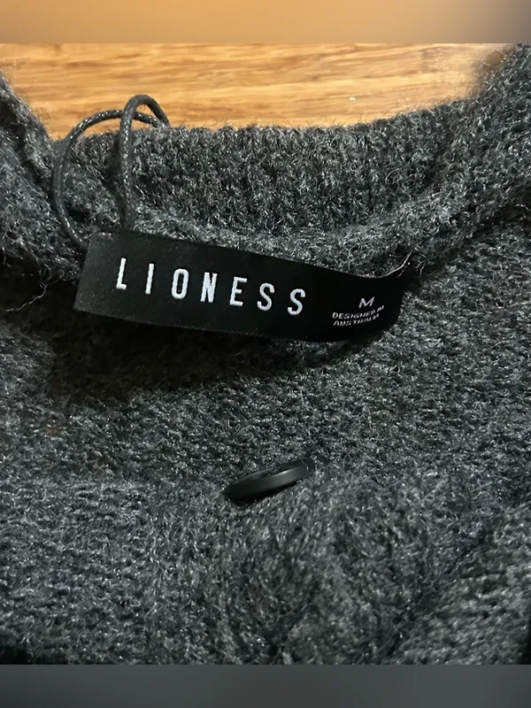 Lioness Margaux Knit Cardigan Color Charcoal - Image 4