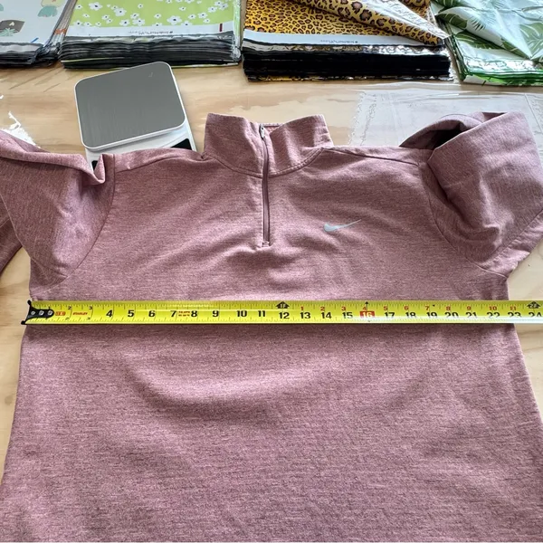 Nike Women's‎ Performance 1/4 Zip Activewear Athleisure Top Dusty Pink XL - Image 10