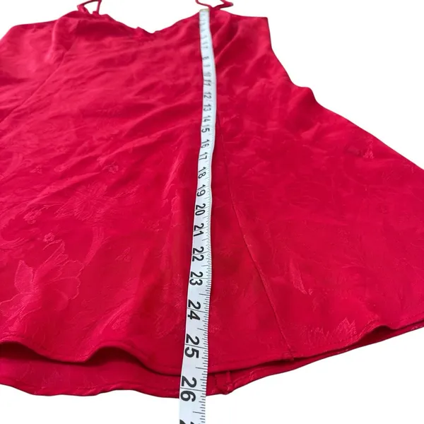 Victoria's Secret Vintage Red Jacquard Lace Trim‎ Chemise Nightgown Medium - Image 9
