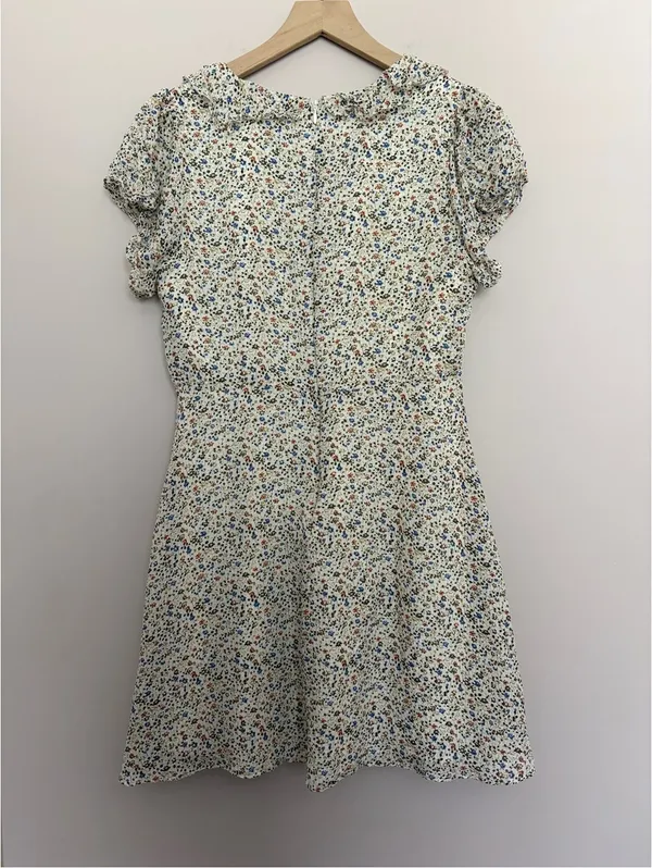 Madewell Silk Ruffle Neck Mini Dress - Image 5