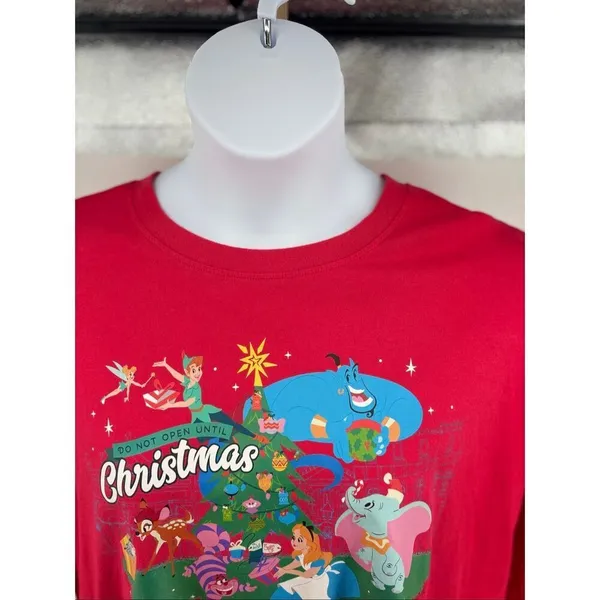Disney Parks Disney World Do Not Open Until Christmas Characters Shirt 1X Red - Image 9