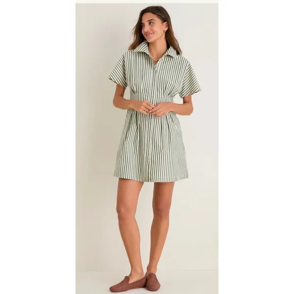 Tuckernuck Green White Stripe Jardin Stripe Cotton Poplin Mini Calli Resort SZS - Image 7