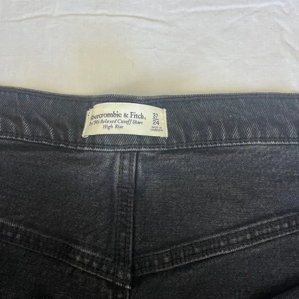 NEW Abercrombie & Fitch Women's Cut Off Black Shorts 90s Relaxed 37/24 High Rise - Image 3