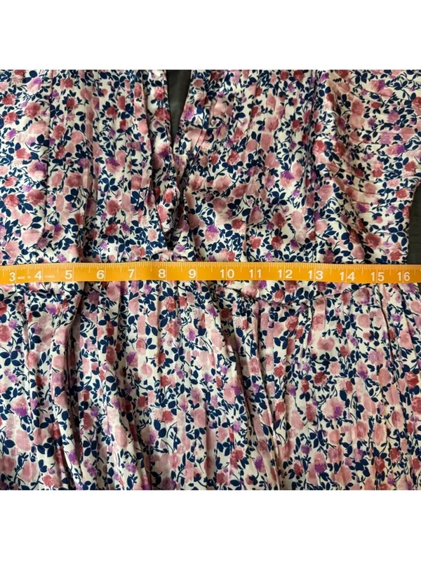 Lulus Express Yourself Blush Pink Floral Print Satin Babydoll mini Dress medium - Image 13