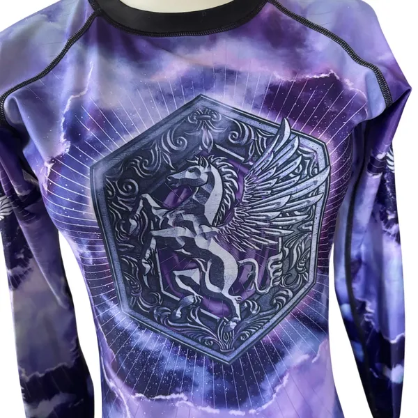 Raven Fightwear The Pegasus Dusk Purple Rashguard Size Small BJJ MMA Grappling - Image 2