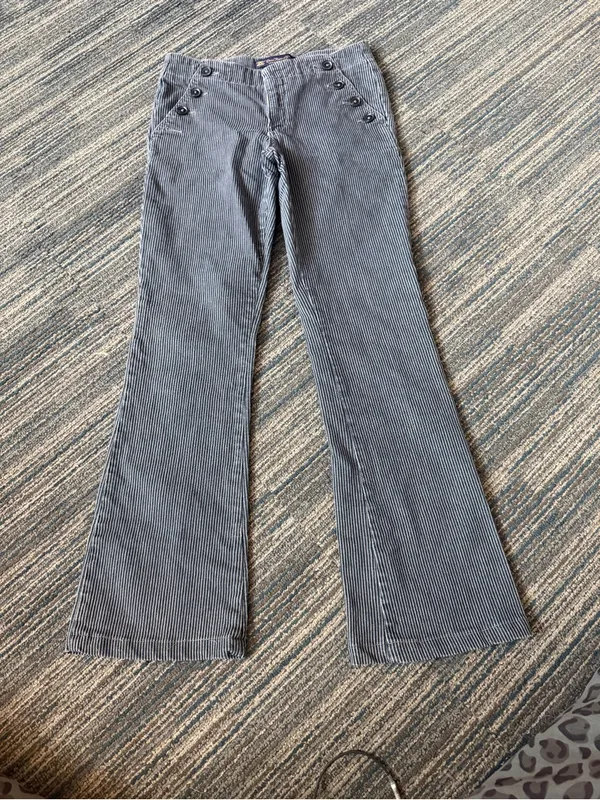 Devine Rights of Denim Y2K Pinstripe Jeans 27x29 Mid Rise Flare - Image 2