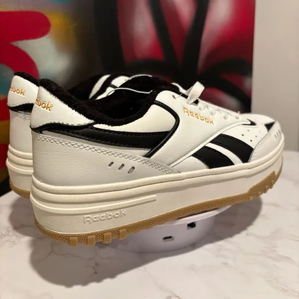 Reebok Club C Double Geo Platform Sneakers White Black Gum - Image 3