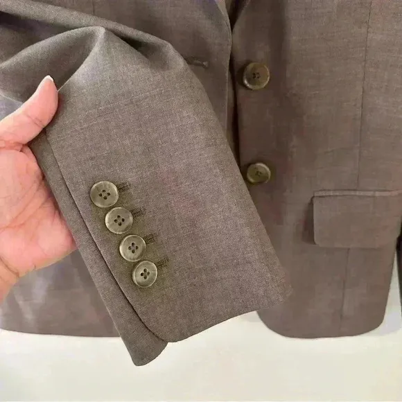 Eddie Bauer Blazer Wool‎ Blend Womens Size 2 Brown Casual Formal Timeless - Image 2