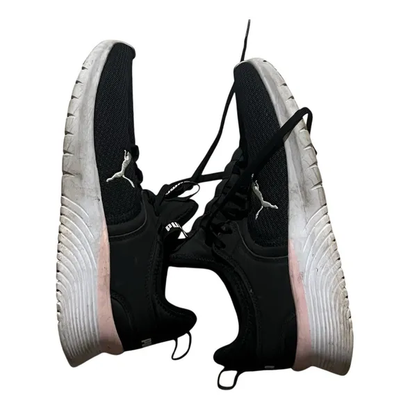 PUMA Womens Sneakers Black Lace Up Running Training Walking Pink Accent - Image 7