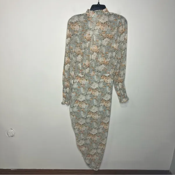 Mable Alejandra floral midi dress long sleeve‎ v-neck women’s size small dressy - Image 8