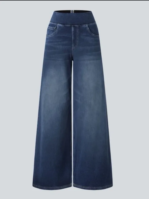 HALARA Flex High Waisted Multiple Pockets Baggy Wide Leg Jeans Size M Tall - Image 12