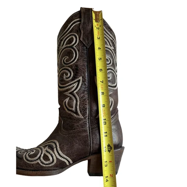 Circle G Womens Cowboy Boots Size 9.5 Brown Leather Square Toe Western Texas - Image 12