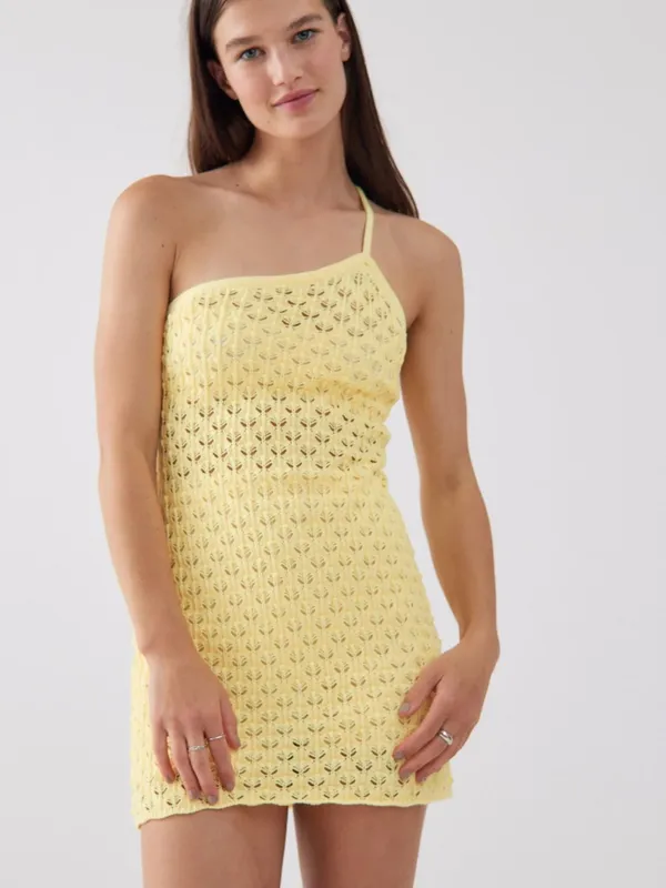 For Love & Lemons Charlotte Pointelle Mini Dress - Image 3