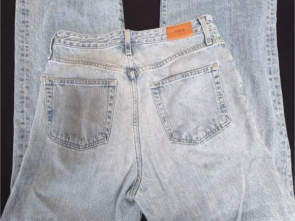 EDWIN USA Light Wash High Rise Wide Leg Baggy Jeans Size 30 - Image 3