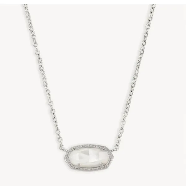 Kendra Scott Elisa White Mother of Pearl Necklace Silver - Image 6