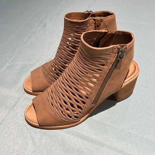 EUC DIBA laser cut open toe block heel sling‎ back B39 - Image 3