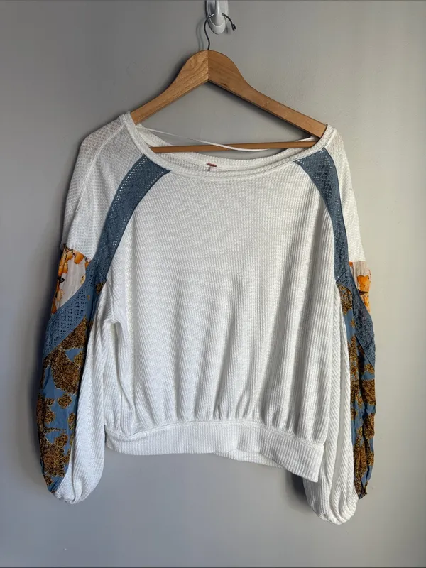 Free People Casual Clash top -Ivory Medium - Image 2