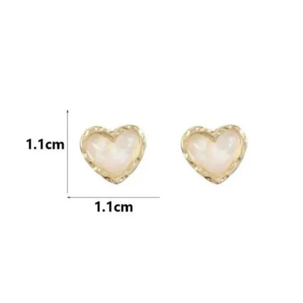 Gold Heart Pearl Earrings - Image 4