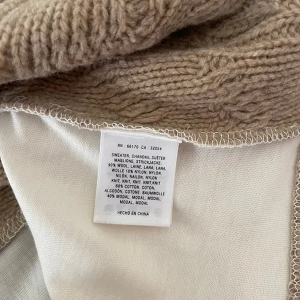 Anthropologie PILCRO Dually Clad Twofer Sweater Top Brown Wool Cable Knit M - Image 10