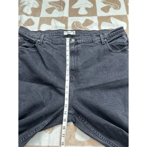 Abercrombie & Fitch The 90's Straight Ultra High Rise Black‎ Jeans Size 35 - Image 8