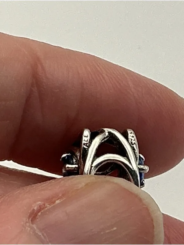 Pandora Blue Heart Openwork Charm S925 ALE Sterling Silver - Image 2