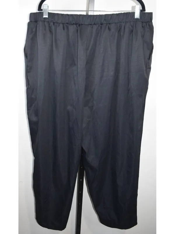 Unbranded Black Wide Leg Pull-On Pants Size 3XL Elastic Waist Pockets - Image 2