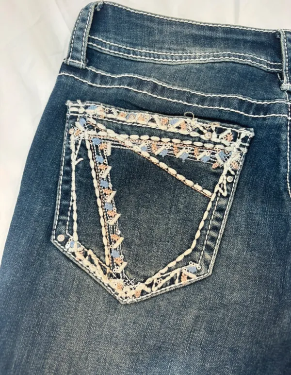 Charme Y2K Embellished Dark Wash Bootcut Jeans Size 27 - Image 5