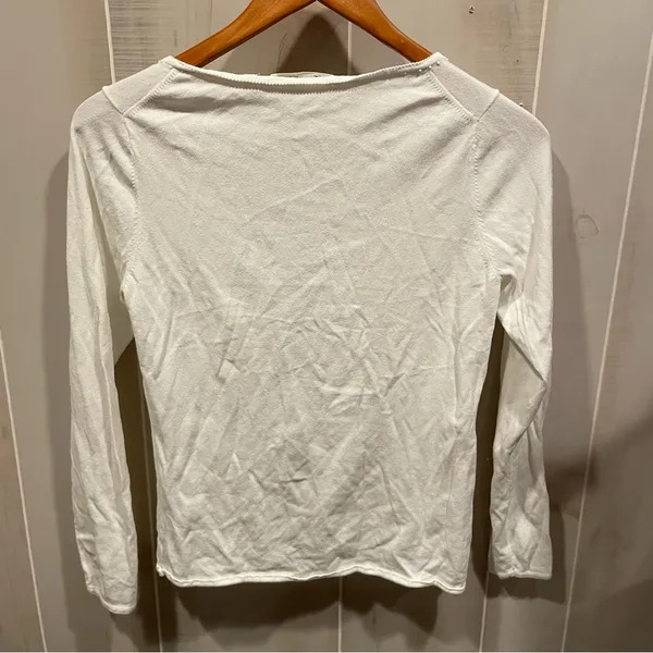 Vintage Y2K creamy white beaded trim Vertigo Paris stretchy cardigan sweater - Image 9