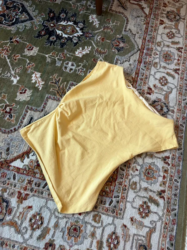 Zara Yellow Draped Off the Shoulder Top - Image 2