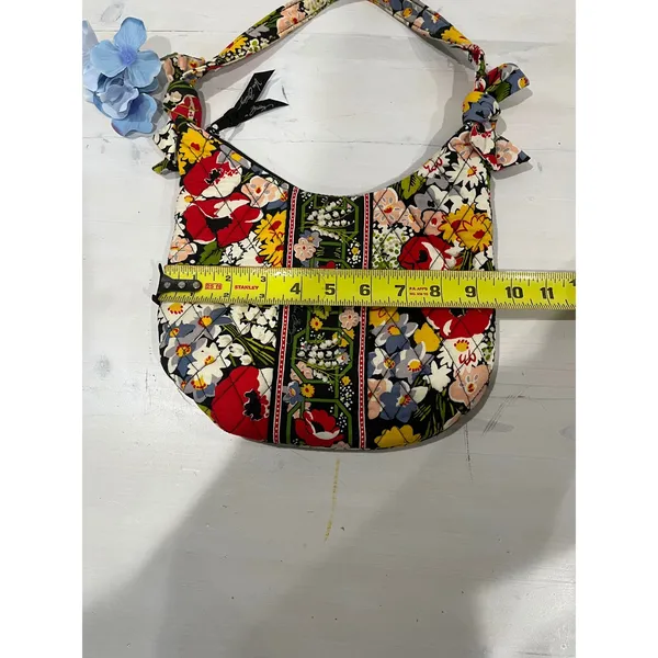 Vera Bradley Floral Quilted Hobo Bag Purse Zip‎ Top Colorful - Image 3