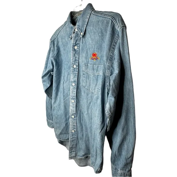 Vintage Crown Royal Embroidered Denim Shirt‎ - Image 3