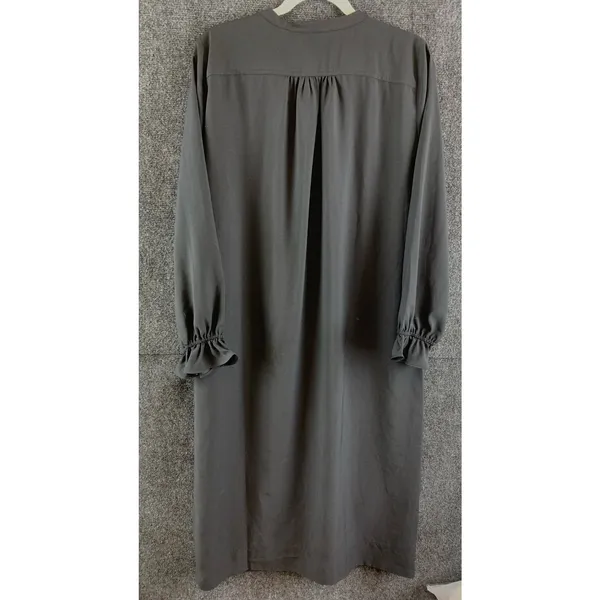 J.Crew Women's Black Dark Academia Schoolhouse Victorian Shirt Dress Tie Waist - Image 10