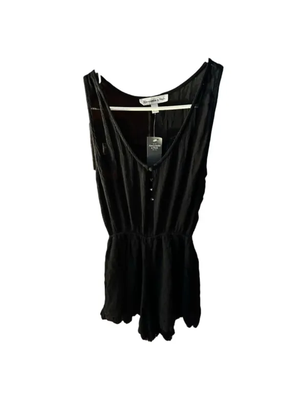 Abercrombie & Fitch Black Crochet Hem Sleeveless Romper - Image 3