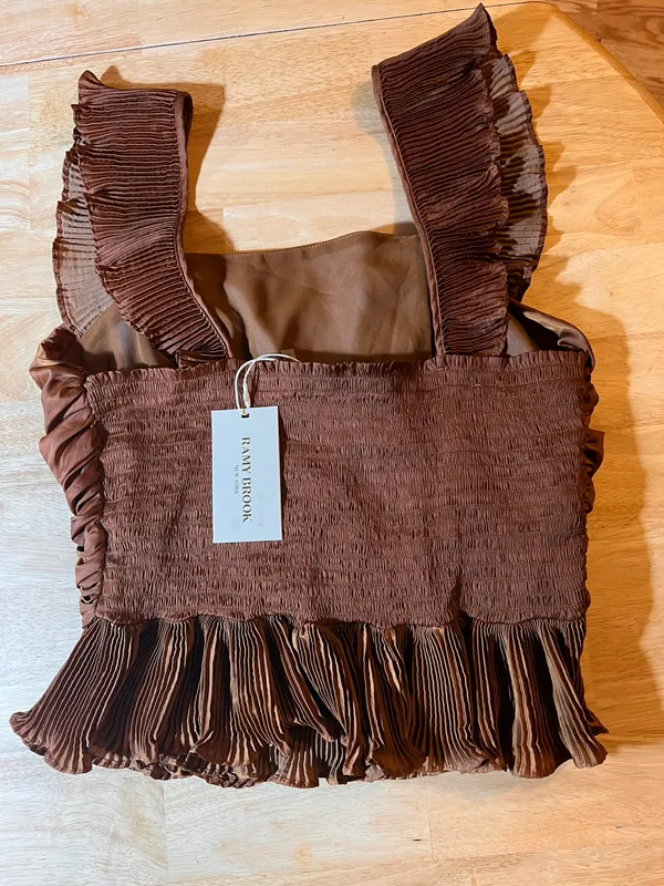 Ramy Brook Kathy Ruffle Peplum Top in Copper BNWTS $325.00 - Image 8