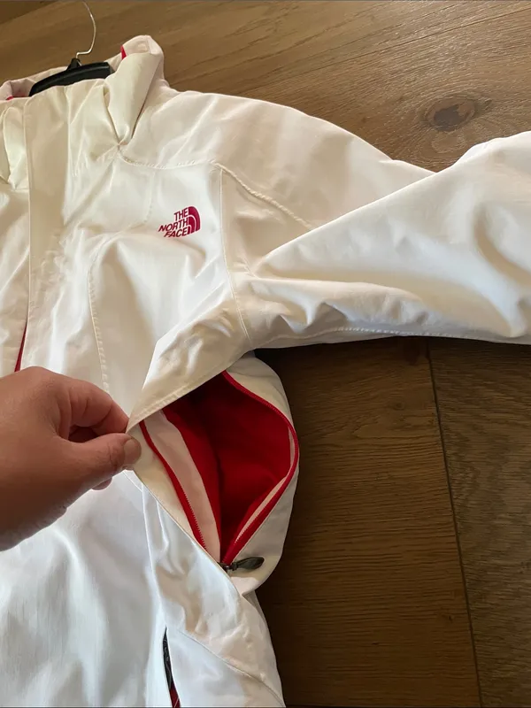 The North Face HyVent RECCO Jacket Women’s Size Medium White/Pink Full Zip - Image 7