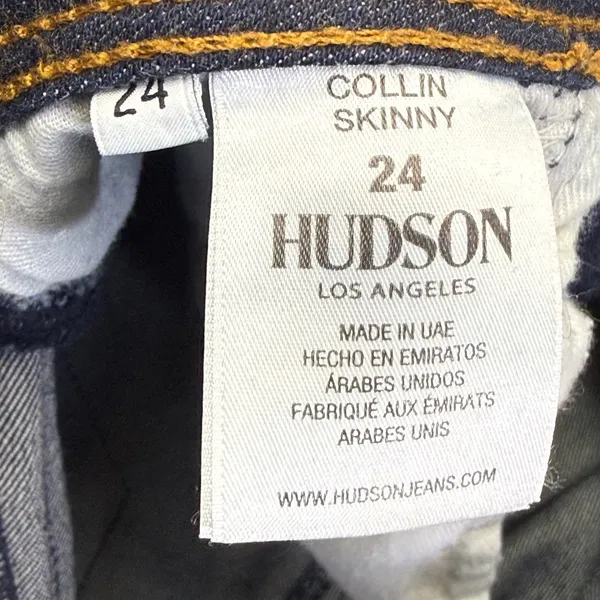 Hudson Collin Skinny Jeans Womens 24 Dark Wash Low Rise Double Button Denim‎ - Image 4