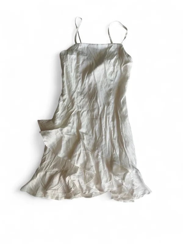 NWT Blue Rain White Ruffle Open Back Mini Dress Size Small - Image 3