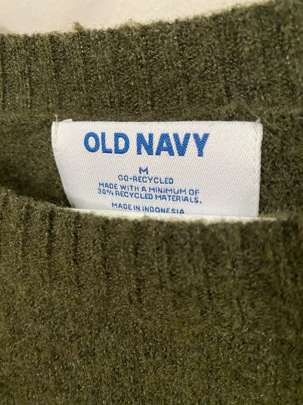 Old Navy Olive Green Women's Crewneck Sweater - Image 3