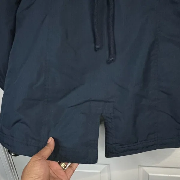 Hollister Women's California All-Weather hooded blue parka jacket - Size Small - Image 5