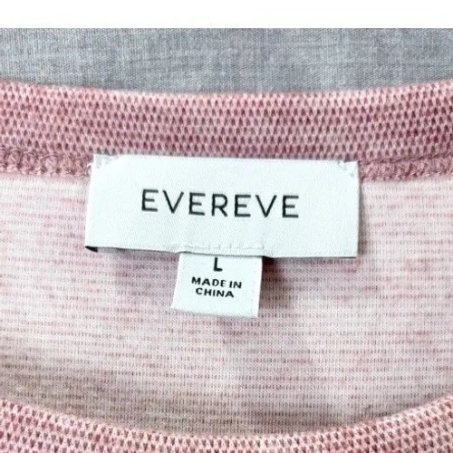 Evereve Rose Pink Chevron‎ Puff Sleeve Sweatshirt Knit Pullover Top L - Image 2