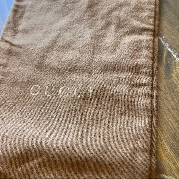 Gucci Brown Drawstring Dust Bag Logo Cover Sleeve Protective Case - Image 3