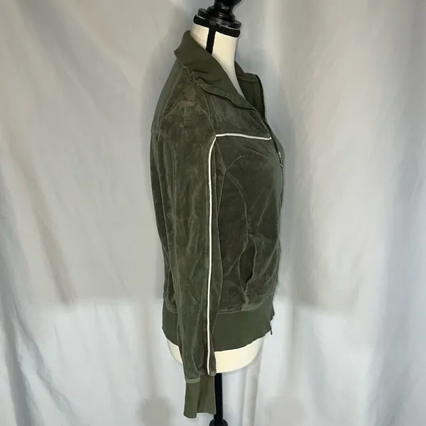 Nike • Vintage Sportswear Track Jacket Womens Small Green Velour Velvet Full Zip - Image 4