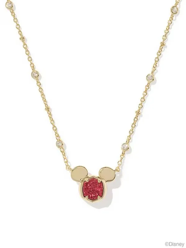 Disney / Kendra Scott Mickey Mouse Short Pendant Necklace- Bright Red Drusy - Image 9